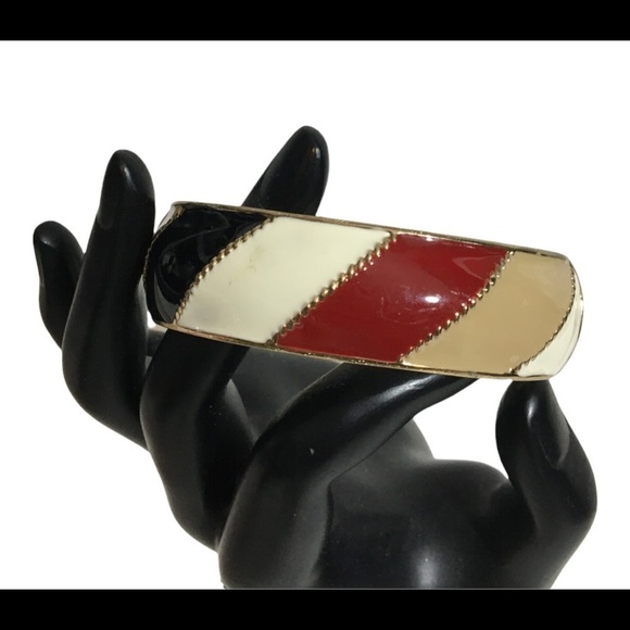 New York & Co. Necklace and bracelet combo set red black cream tan - Picture 7 of 8